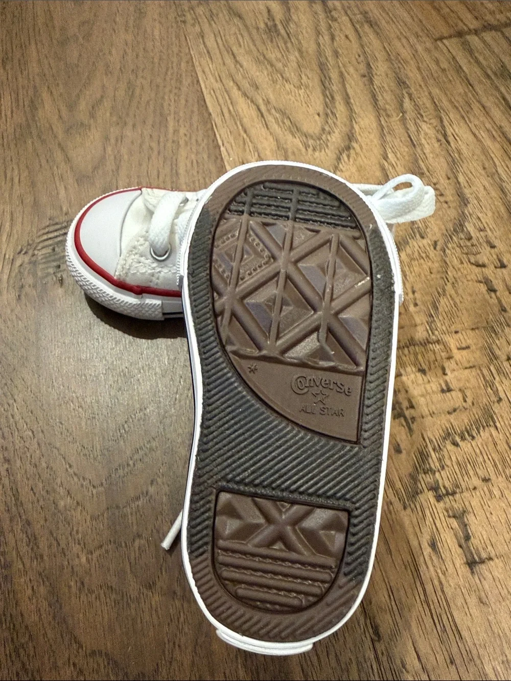 Converse White Canvas Kids Sneakers with Red Trim